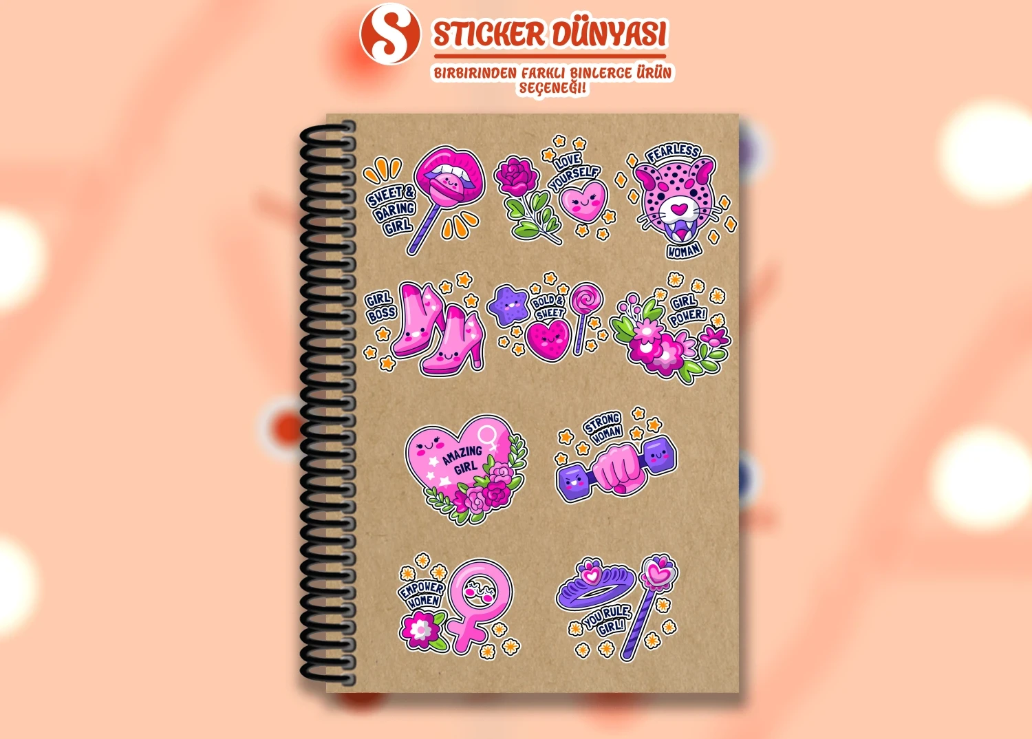Kadın Hakları Tasarımlı Özel Sticker Koleksiyonu (Kad.Hak.2) görsel 3